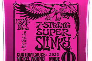 Струны для электрогитары Ernie Ball 2623 7-String Super Slinky Nickel Wound 9/52