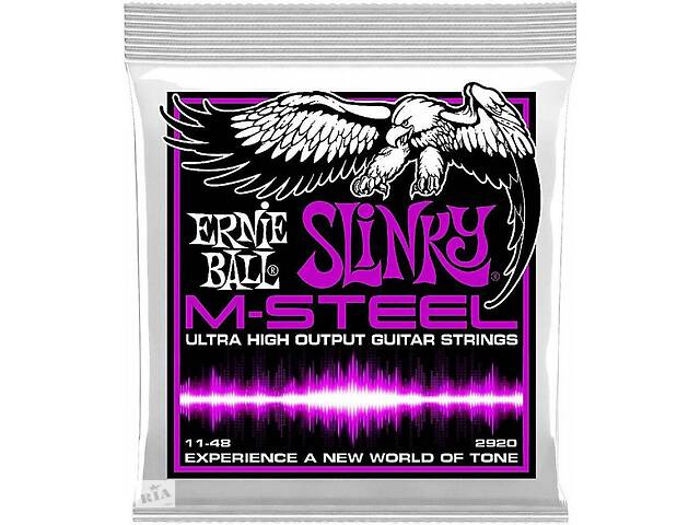 Струны для электрогитары Ernie Ball 2920 M-Steel Power Slinky Electric Guitar Strings 11/48