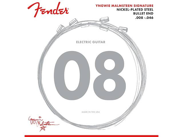 Струны для электрогитары Fender 3250YM Yngwie Malmsteen Signature Nickel-Plated Steel Electric Guitar Strings 8/46