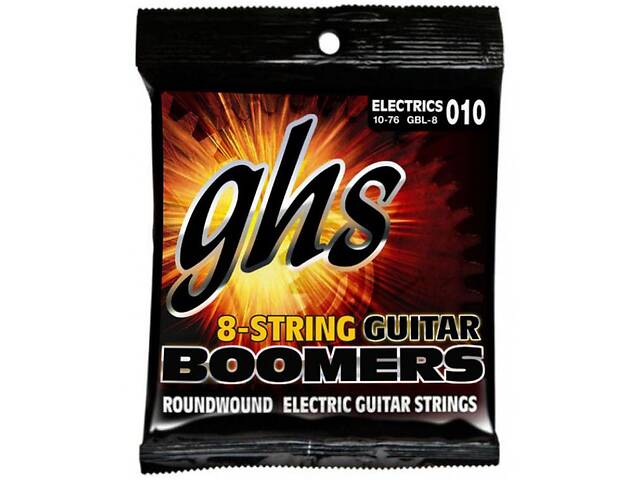 Струны для электрогитары GHS GBL-8 Boomers Light Electric Guitar 8-Strings 10/76