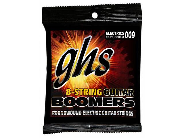 Струны для электрогитары GHS GBXL-8 Boomers Extra Light Electric Guitar 8-Strings 9/72