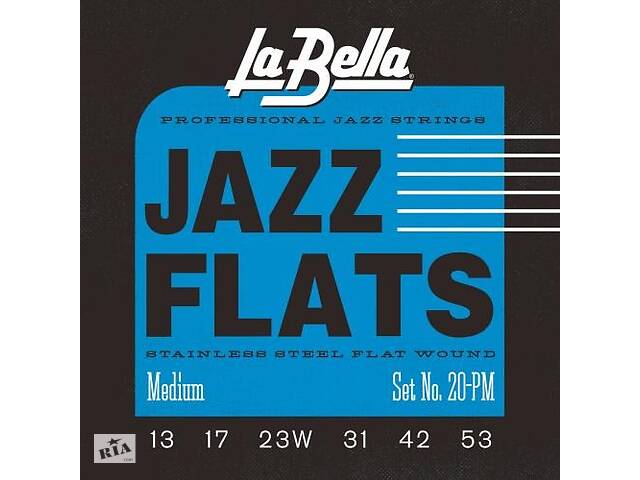 Струни для електрогітари La Bella 20PM Jazz Flats Electric Guitar Strings Medium 13/53