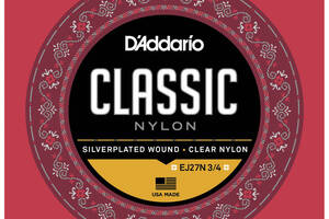 Струны для классической гитары D'Addario EJ27N 3/4 Student Nylon Classical Strings Normal Tension