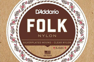 Струны для классической гитары D'Addario EJ32C Folk Nylon Ball End Silver Wound Clear Treble 28/45