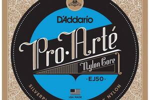 Струны для классической гитары D'Addario EJ50 Classical Guitar Strings Black Nylon Hard Tension