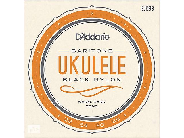 Струны для укулеле D'Addario EJ53B Black Nylon Baritone Ukulele Strings 28/35