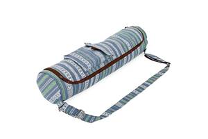 Сумка для йога коврика Yoga bag KINDFOLK FI-8362-3 17х72см Серый-синий (AN0671)