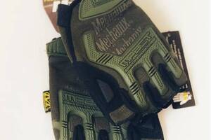 Тактичні рукавички з відкритими пальцями MECHANIX олива M-Pact VS Thermal Eco Bag L/XL