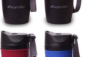 Термокружка Kamille Coffee 480мл с ремешком, нержавеющая сталь