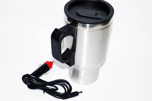 Термокружка с подогревом Electric Mug 12 V Серебристый с черным (73698839)