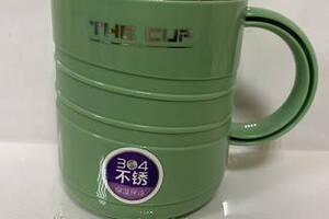 Термокухоль вакуумний 400 мл металевий 'The Cup' для кави та чаю зелений термос