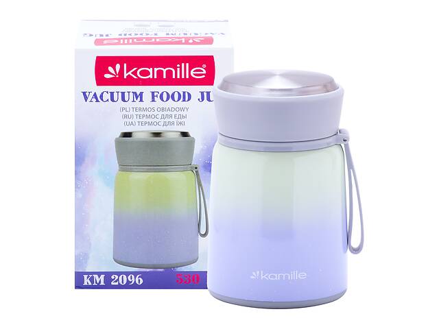 Термос для еды из нержавеющей стали Kamille 530 мл Фиолетово-зелёный (KL225925)