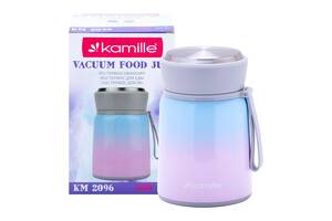 Термос для еды из нержавеющей стали Kamille 530 мл Розово-голубой (KL225606)