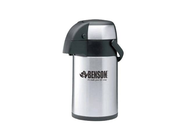 Термос помповый для горячих или холодных напитков Benson BN 286 3 л Стальной
