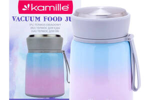 Термос пищевой из нержавеющей стали Kamille KM 2096 530 мл Розово-голубой
