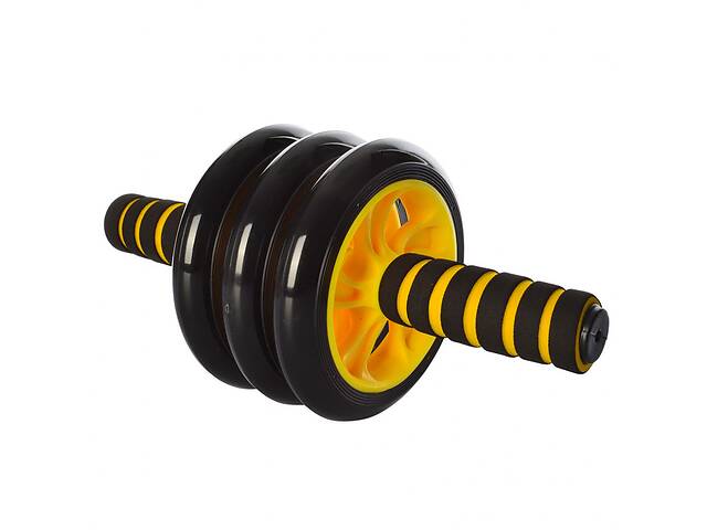 Тренажер колесо для м'язів преса MS 0873 діаметр 14 см (Жовтий)