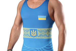 Трико для боротьби Berserk Sport Wrestler UKR approved UWW Синій XL