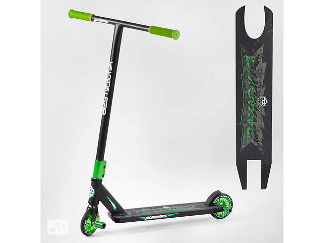 Трюковый самокат Best Scooter Burning HIC-система пеги колеса 110 мм зелёный 42804