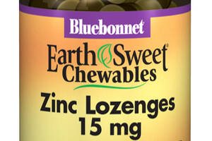 Цинк 15 мг, Вкус Апельсина, EarthSweet Chewables, Bluebonnet Nutrition, 60 таблеток для рассасывания