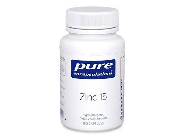 Цинк, Pure Encapsulations, Zinc, 15 мг, 180 капсул (21544)