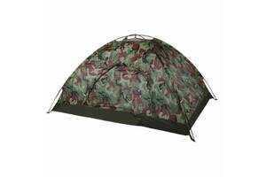 Туристическая палатка автоматическая 3х местная Voyager Camo 2х1.5х1.35м Камуфляж + Фонарь SB-9688Solar