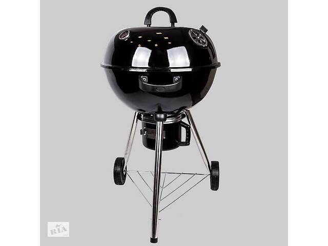 Вугільний гриль-барбекю з термометром у кришці Lightled MEAT GRILL LV20015599L Black