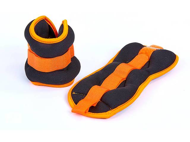 Утяжелители-манжеты для рук и ног Zelart FI-7208-1 (2 x 0,5кг) черный-оранжевый