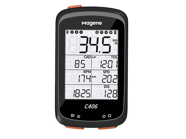 Велокомпьютер Magene C406 c GPS поддержка Strava каденс пульс Черный (C406)