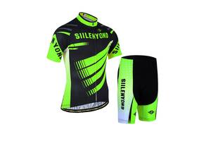 Велокостюм мужской Siilenyond XM-DT-050 Green Stripes XS