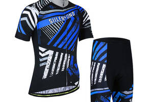 Велокостюм мужской Siilenyond XM-DT-050 Stripes короткий рукав + шорты 2XL Синий