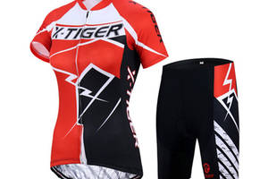 Велокостюм женский X-Тiger XW-DT-15401 L короткий рукав шорты Black Red