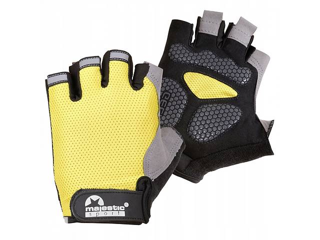 Велорукавички Majestic Sport без пальців M-CG-GB-L (L) Black/Yellow