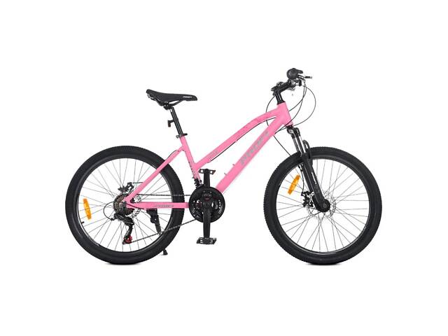 Велосипед 'AIRY' PROF1 G24AIRY A24.3 24 д. Алюм.рама 15', SHIMANO 21SP, алюм.DB, CS TZ500 рожевий