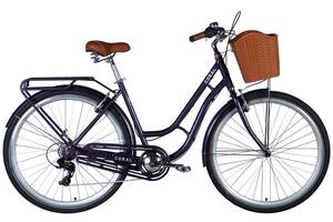 Велосипед AL 28' Dorozhnik CORAL FRW Vbr рама- ' с багажником задн St с корзиной Pl с крылом St 2024 (сливовий )