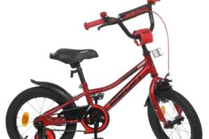 Велосипед дитячий PROF1 Y14221 14 дюймів, червоний