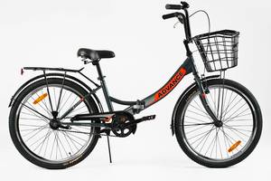Велосипед складной односкоростной Corso Advance 24' Black and orange (148345)
