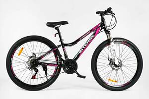 Велосипед спортивний 26' Corso Intense Saiguan 21 швидкість Black and pink (137774)