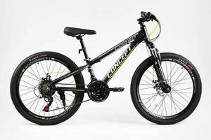 Велосипед спортивный Corso 24' CONCEPT 21 скорость 11’’ Black (138256)