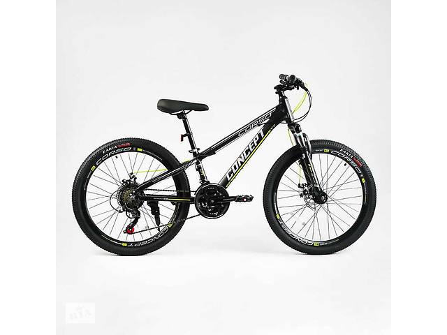 Велосипед спортивный Corso 24' CONCEPT 21 скорость 11’’ Black (138256)