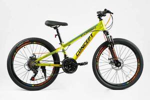 Велосипед спортивный Corso 24' CONCEPT 21 скорость Yellow (138253)