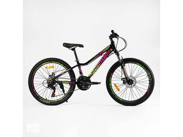 Велосипед спортивный Corso 24' GRAVITY 21 скорость 12’’ Black (137756)