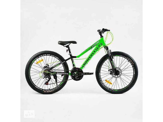 Велосипед спортивный Corso 24' GRAVITY 21 скорость 12’’ Green (137757)