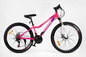 Велосипед спортивный Corso 26' INTENSE 21 скорость 13’’ Pink and White (137776)