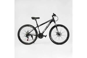 Велосипед спортивный Corso 26' WILDS 21 скорость 15’’ Black and Gray (137769)