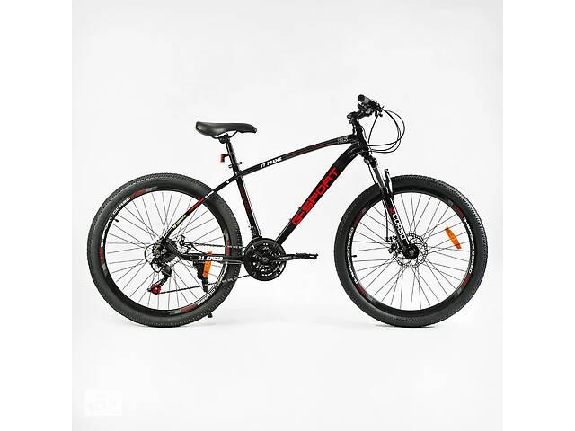 Велосипед спортивный Corso G-SPORT 26' 21 скорость 17' Black (138267)