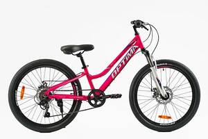 Велосипед Спортивный Corso OPTIMA 24' 7 скоростей 11' Shimano RevoShift Pink (148320)