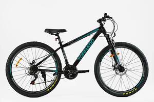 Велосипед Спортивный Corso TORNADO 27.5' 21 скорость 15.5’’ Shimano Black (149118)