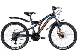 Велосипед 24' Discovery ROCKET AM2 DD 2022 (темно-синий с оранжевым (м))