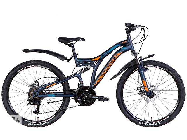 Велосипед 24' Discovery ROCKET AM2 DD 2022 (темно-синій з помаранчевим (м))