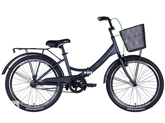 Велосипед ST 24' Formula SMART тормозная рама- ' с багажником задн St с корзиной Pl с крылом St 2024 (чорний (м))